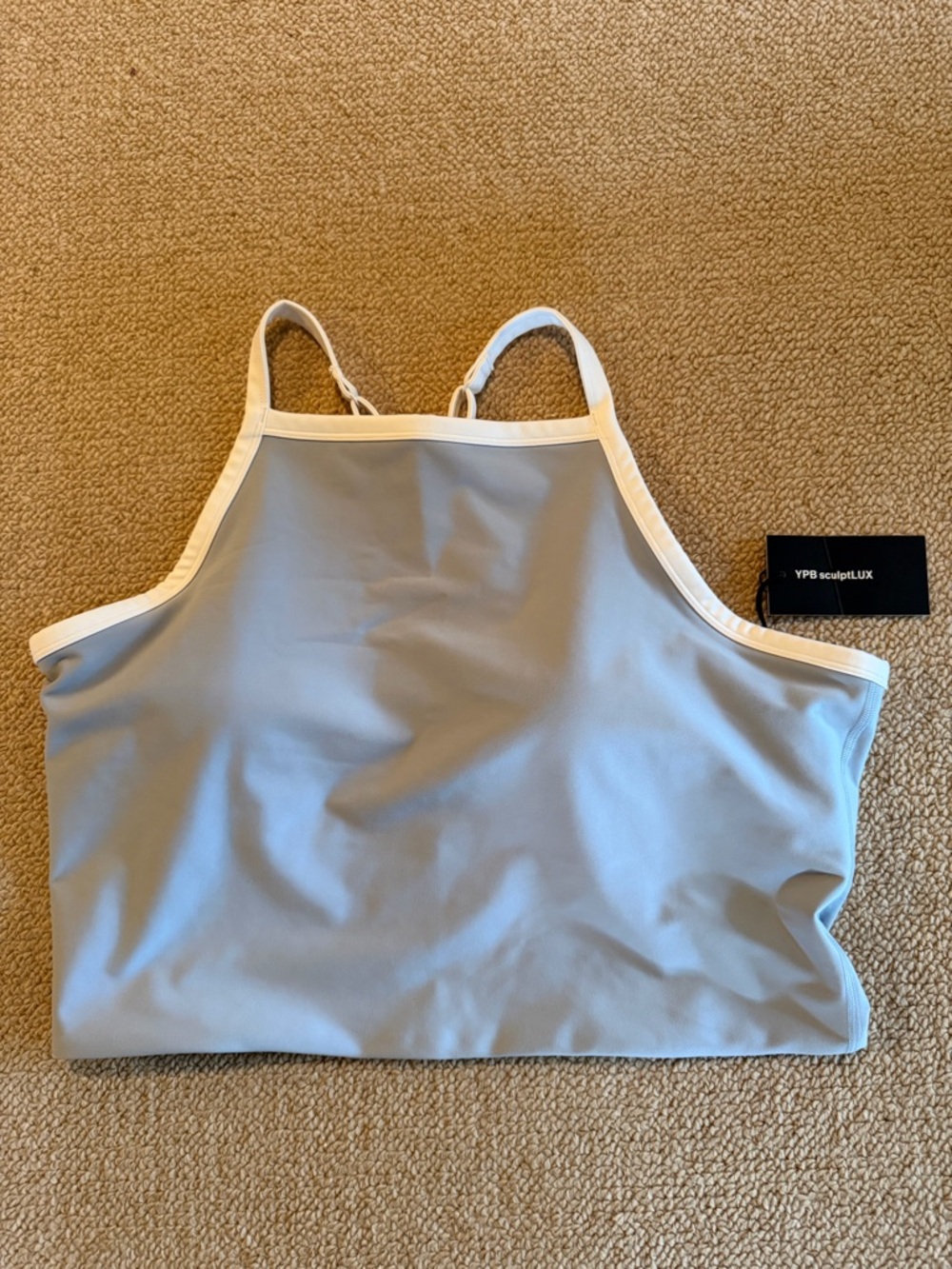 YPB Light Blue Crop Tank with White Trim